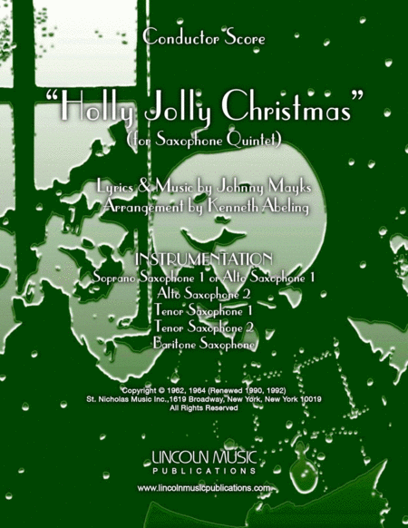 A Holly Jolly Christmas For Saxophone Quintet Sattb Or Aattb Sheet Music