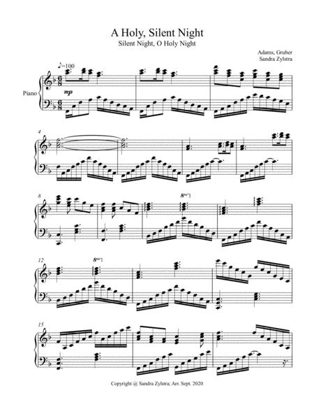 A Holy Silent Night Piano Part Only Sheet Music