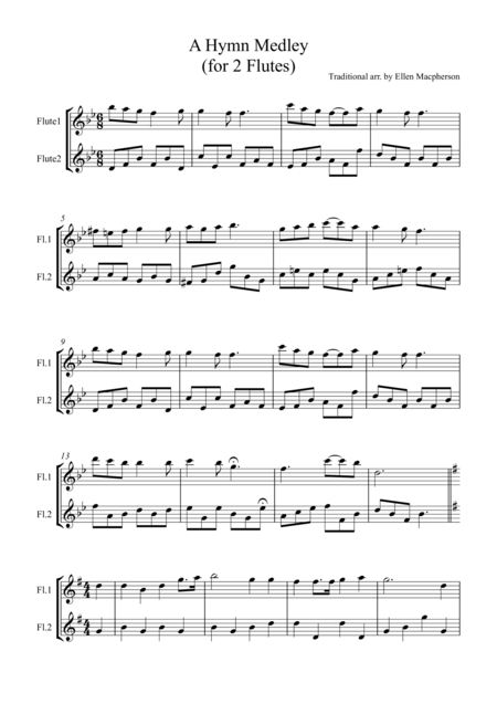 A Hymn Medley For Flute Duet Sheet Music