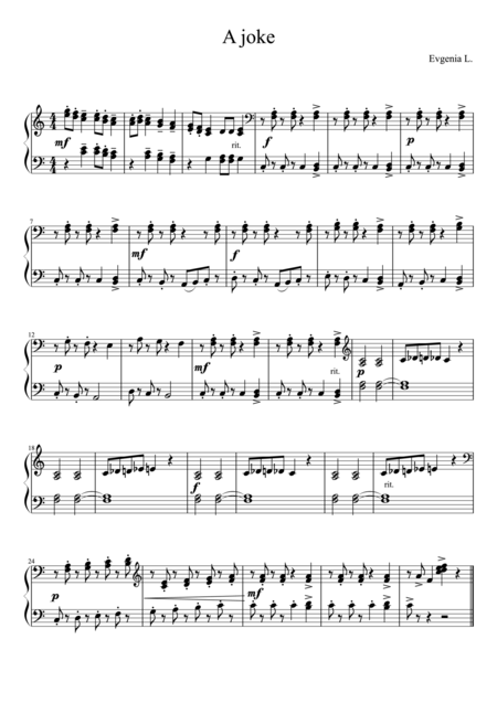 Free Sheet Music A Joke