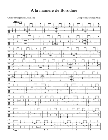 Free Sheet Music A La Maniere De Borodine