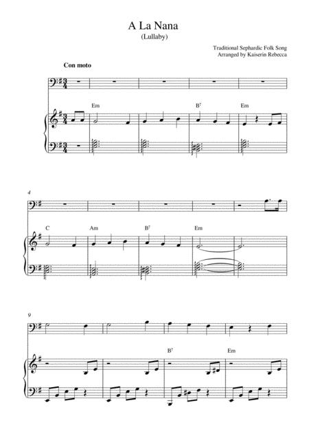 A La Nana Lullaby Bassoon Solo And Piano Accompaniment Sheet Music