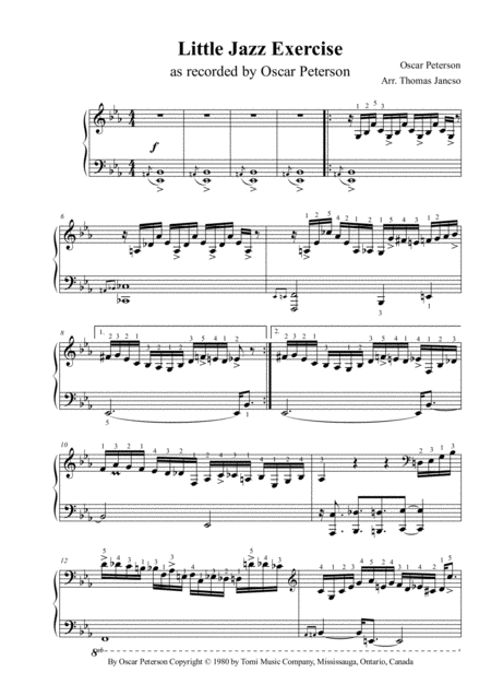 Free Sheet Music A Little Jazz Exercise