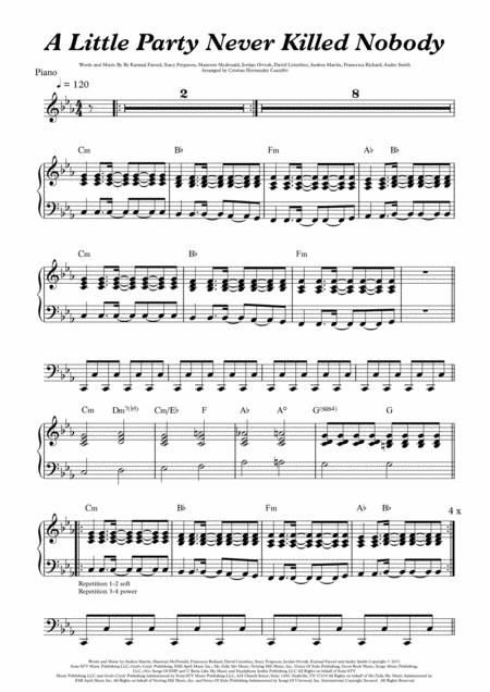 A Little Party Never Killed Nobody All We Got For Piano Sheet Music