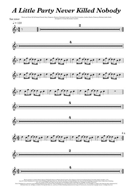 A Little Party Never Killed Nobody All We Got For Tenor Sax Sheet Music