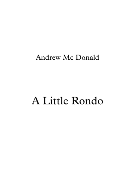 Free Sheet Music A Little Rondo Piano Score