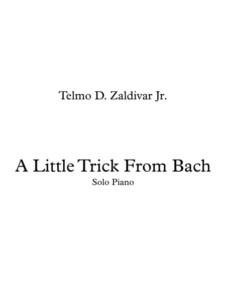 A Little Trick From Bach Sheet Music