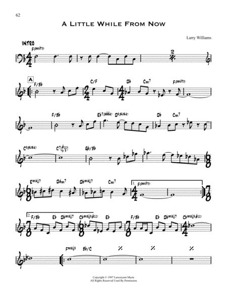 Free Sheet Music A Little While From Now