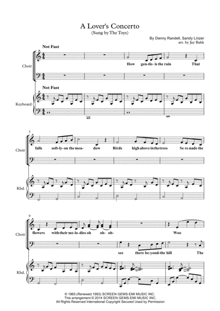 A Lovers Concerto Sheet Music