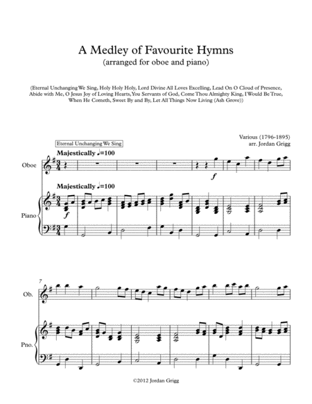 A Medley Of Favourite Hymns Oboe And Piano Sheet Music