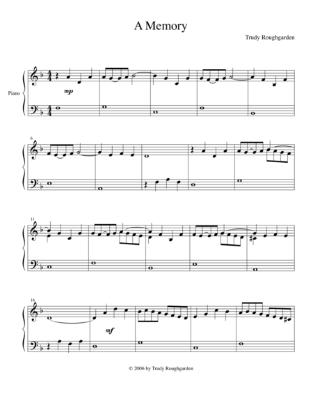 A Memory Sheet Music