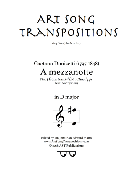 A Mezzanotte D Major Sheet Music