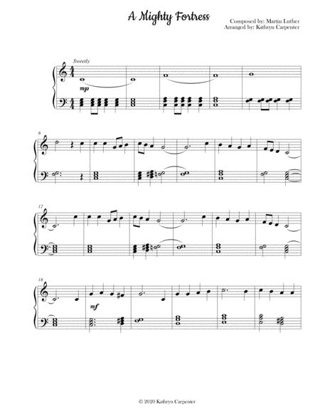 A Mighty Fortress Easy Piano Sheet Music