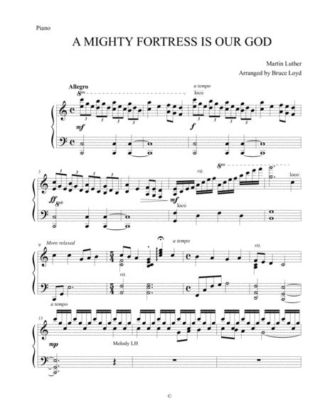 A Mighty Fortress Is Our God Advanced Piano Solo Sheet Music