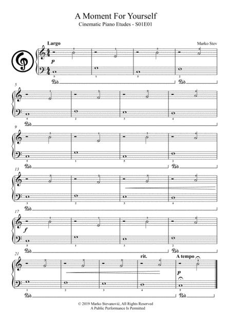 A Moment For Yourself Cinematic Piano Etudes S01e01 Sheet Music