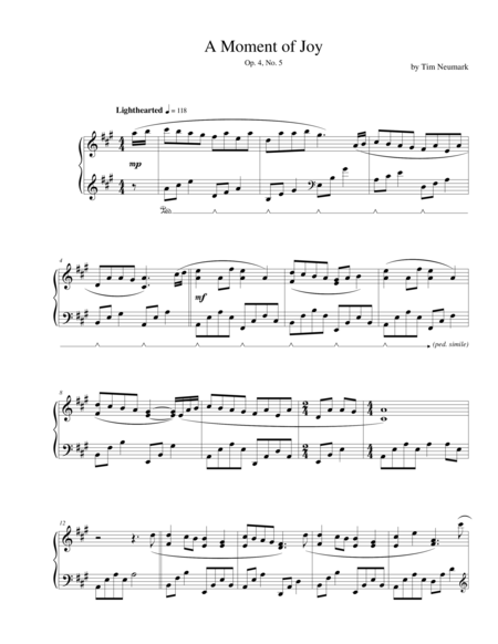 A Moment Of Joy Sheet Music