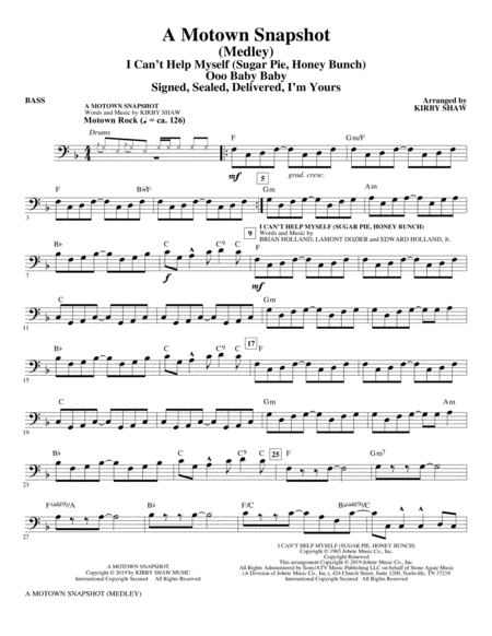 A Motown Snapshot Medley Bass Sheet Music