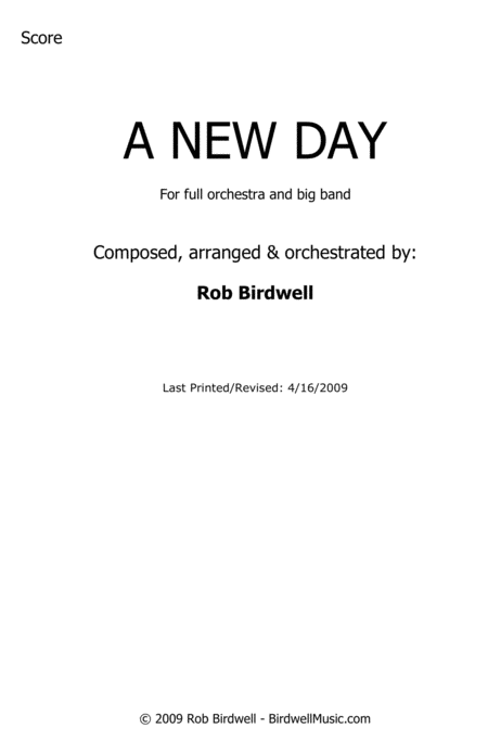 Free Sheet Music A New Day