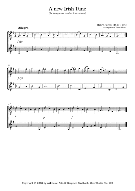 A New Irish Tune Sheet Music