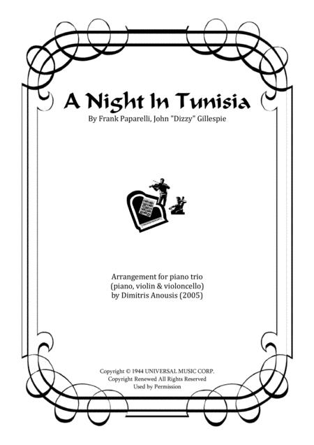 A Night In Tunisia Amazing Arrangement For Piano Trio Pno Vln Cello Sheet Music