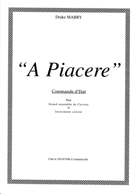 Free Sheet Music A Piacere Complete Set