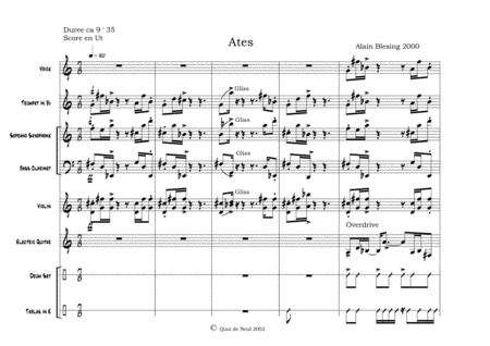 A Piece For Octet Composed In 2000 Inspired By Traditionnal Turkish Music Sheet Music