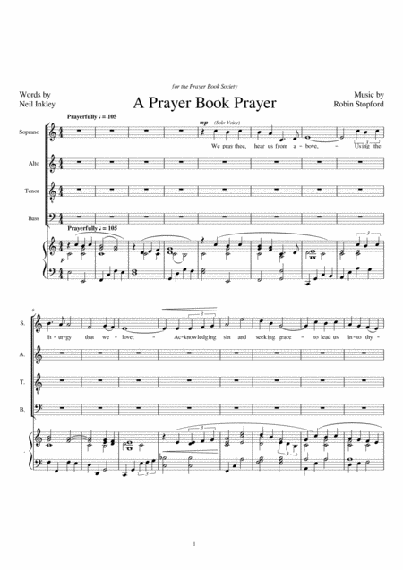 A Prayer Book Prayer Sheet Music