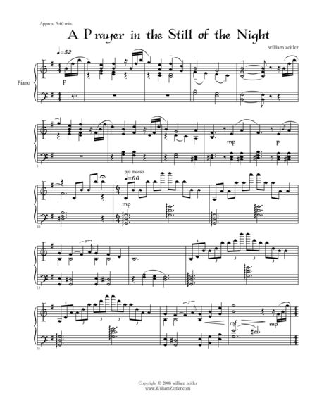 A Prayer In The Still Of The Night Sheet Music