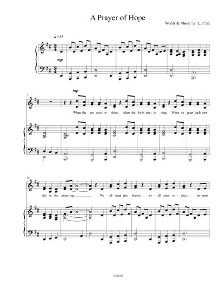 Free Sheet Music A Prayer Of Hope