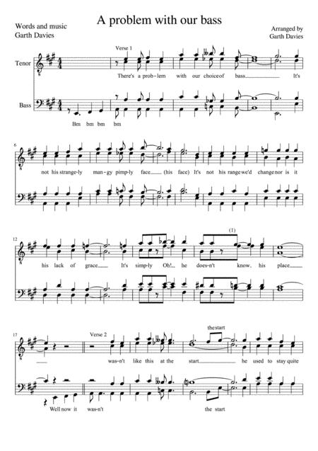 Free Sheet Music A Problem With Our Bass