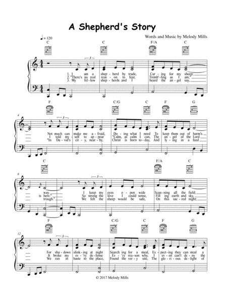 Free Sheet Music A Shepherds Story