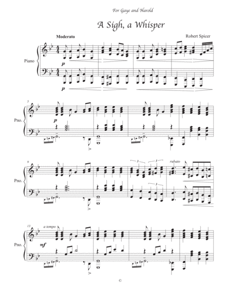 A Sigh A Whisper Sheet Music