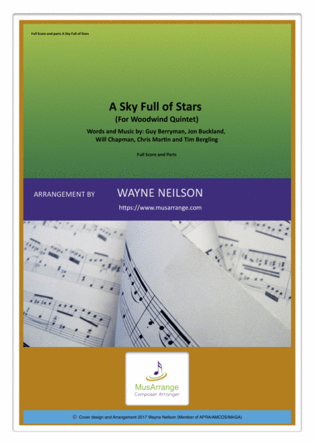 A Sky Full Of Stars For Woodwind Quintet Sheet Music