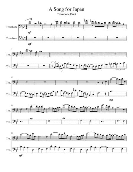 A Song For Japan Trombone Duet Sheet Music