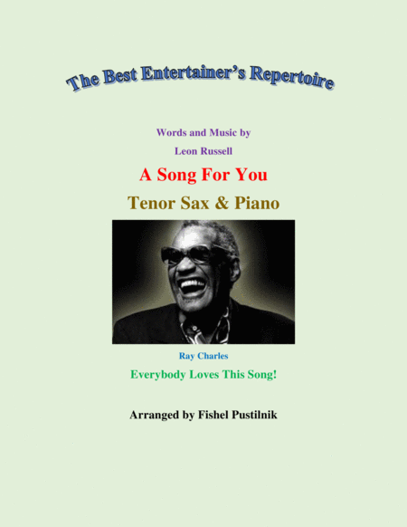 A Song For You For Tenor Sax And Piano Jazz Pop Version Sheet Music