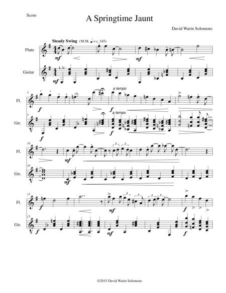 Free Sheet Music A Springtime Jaunt For Flute And Guitar