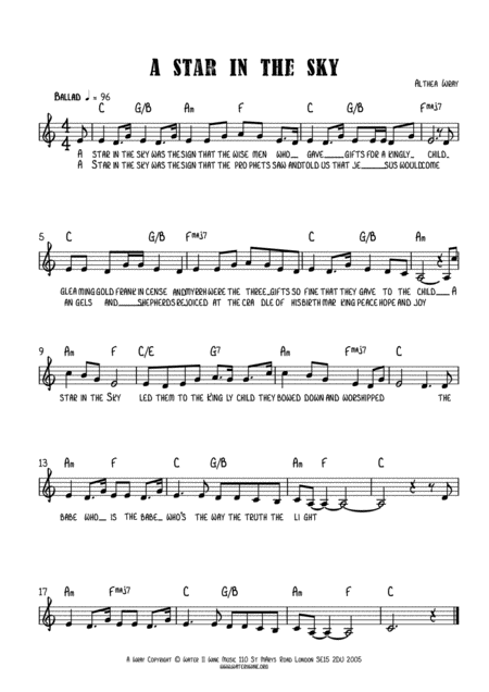 A Star In The Sky Sheet Music