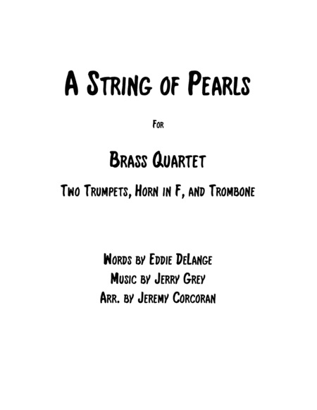 Free Sheet Music A String Of Pearls For Brass Quartet