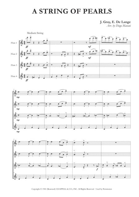 A String Of Pearls For Flute Quartet Sheet Music