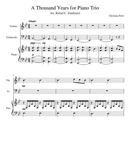 Free Sheet Music A Thousand Years For Piano Trio
