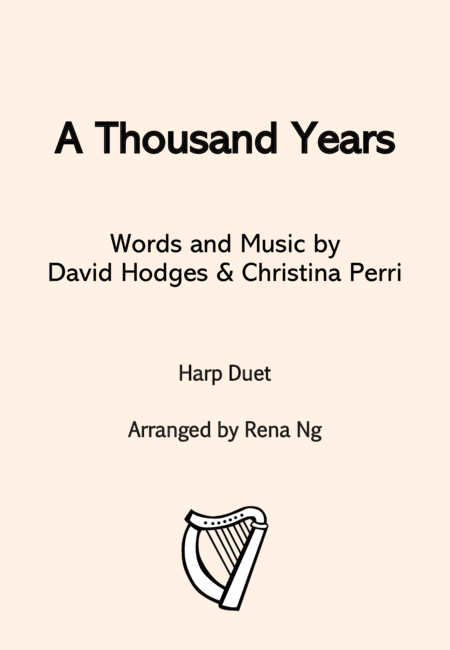 A Thousand Years Harp Duet Intermediate Sheet Music