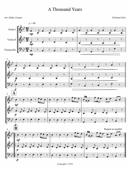 A Thousand Years Wedding Version Sheet Music