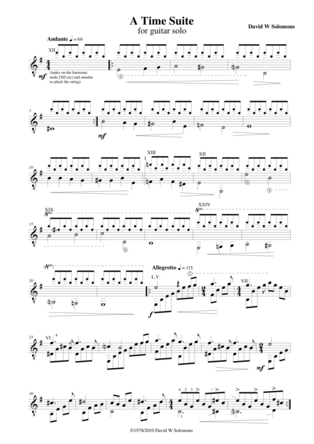 A Time Suite For Guitar Solo Sheet Music