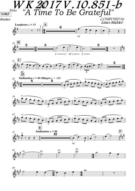 A Time To Be Grateful Flute Sheet Music