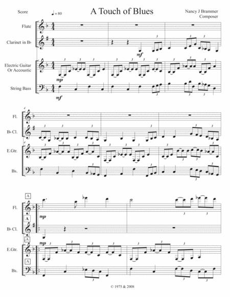 A Touch Of Blues For Woodwinds Guitar And Bass Sheet Music