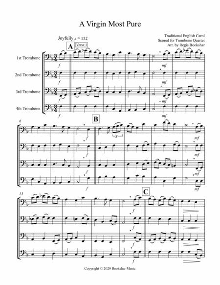 A Virgin Most Pure Trombone Quartet Sheet Music