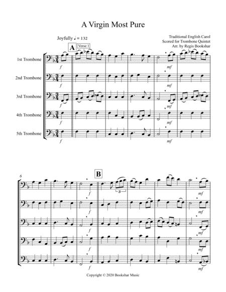 A Virgin Most Pure Trombone Quintet Sheet Music