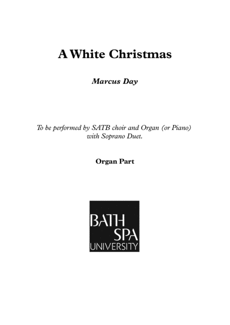 Free Sheet Music A White Christmas Organ Score