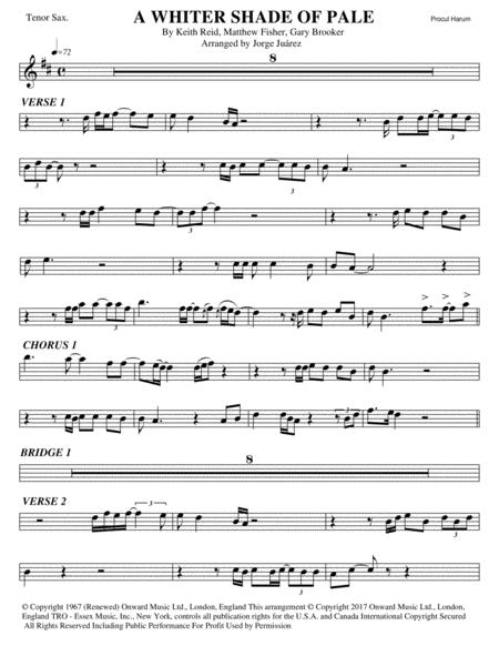 Free Sheet Music A Whiter Shade Of Pale Tenor Sax