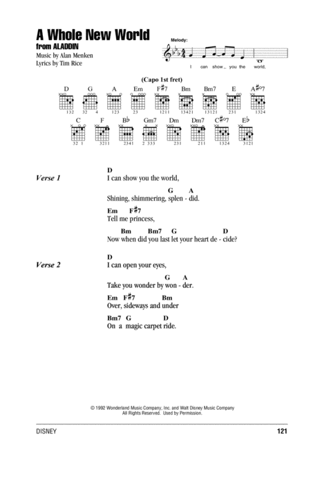 A Whole New World From Aladdin Sheet Music